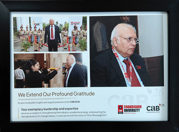 Mr. Tarun Kumar Ganguli, Executive Director & CEO at Intec, Joins Chandigarh University’s Corporate Advisory Board to Shape Future Engineering Talent