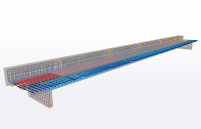 3D BIM model of precast bridge deck at LOD 400